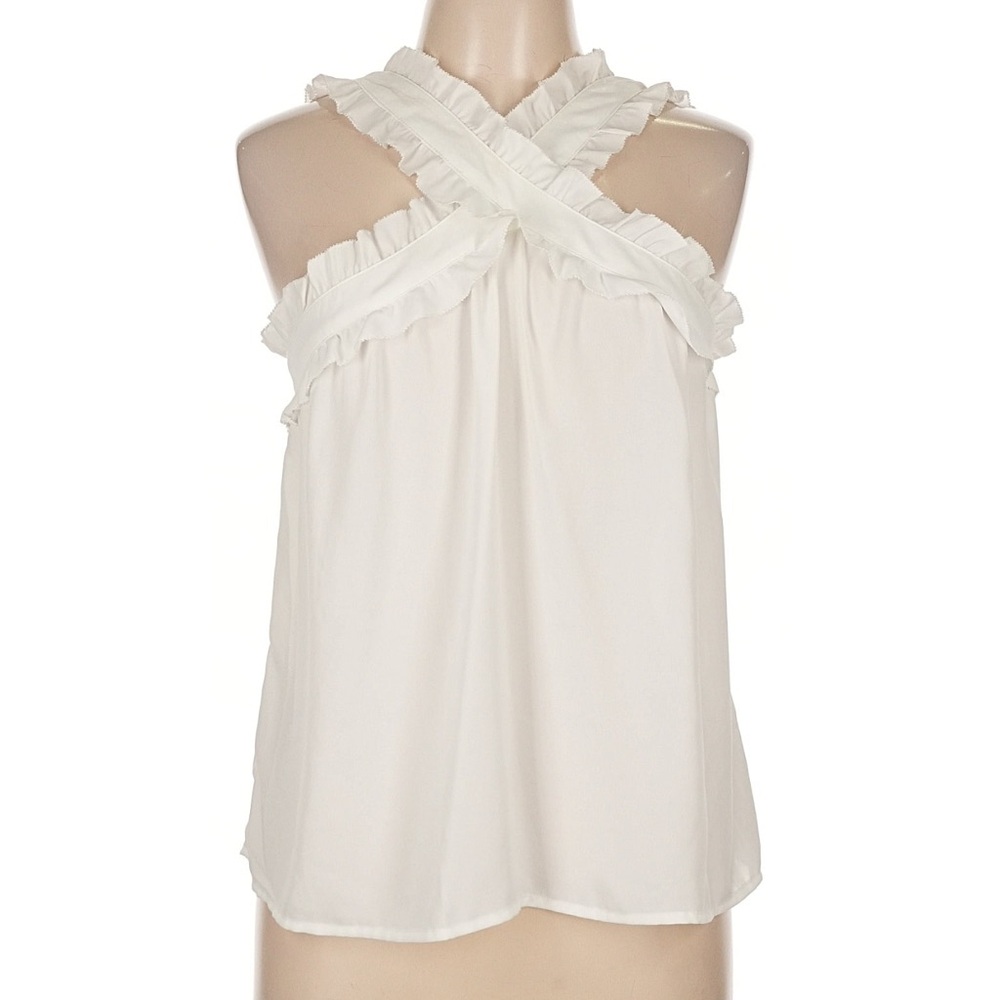 J.Crew Women's Cream Ruffled Halter Top